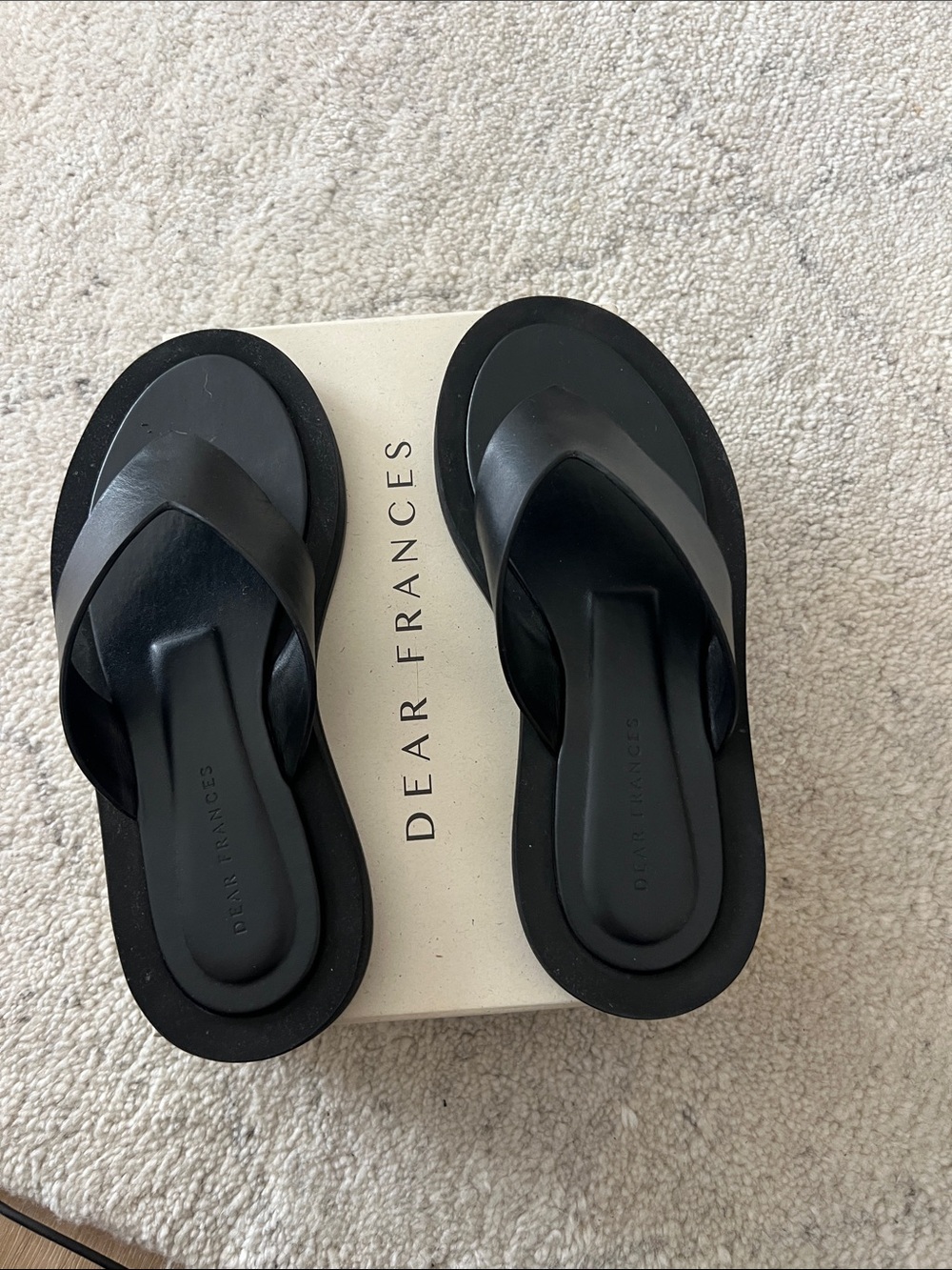 Dear Frances Black Platform Thong Sandals - Picture 2 of 6